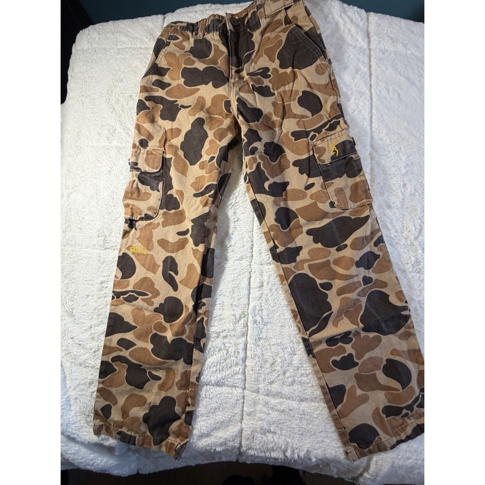 Browning Wasatch Cargo Pants Boys Large Camo Hunting